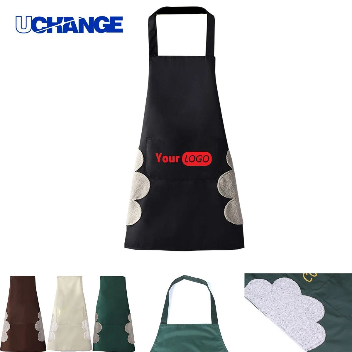 Waterproof Kitchen Apron with Wipe Towel 1