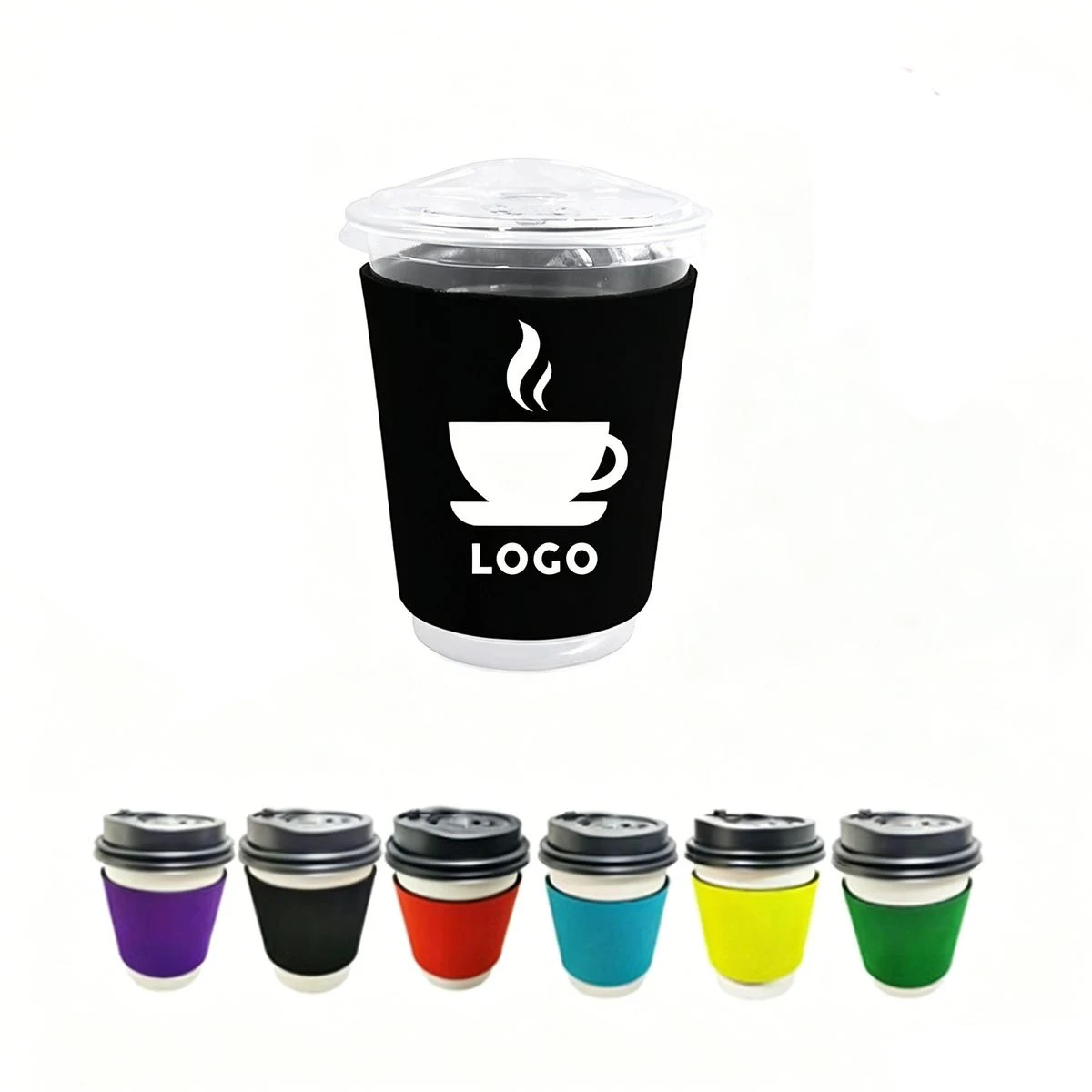 Coffee Cup Neoprene Insulator Sleeve, custom koozie with logo imprint 1