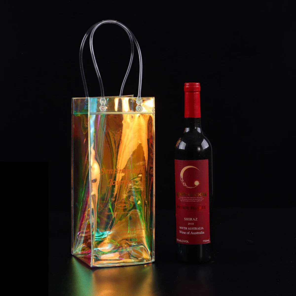 Holographic PVC Wine Cooler Tote Bag 1