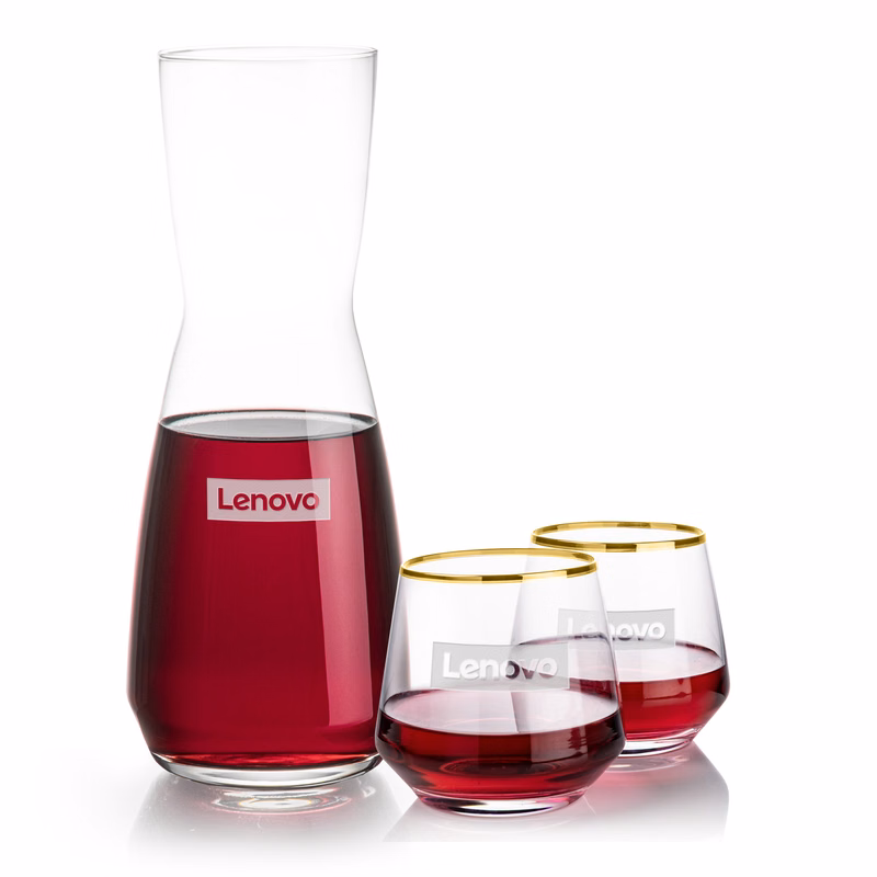 Mason Carafe & Tucson Gold Rim Stemless Wine