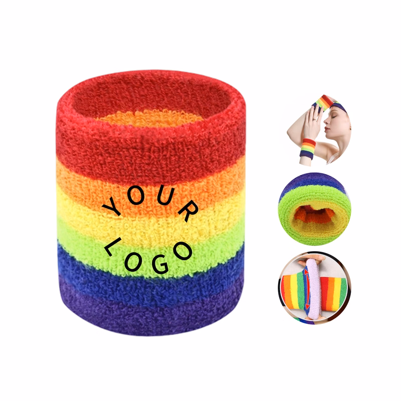 Polyester Cotton Headband And Wristband Sweat Absorbing Set