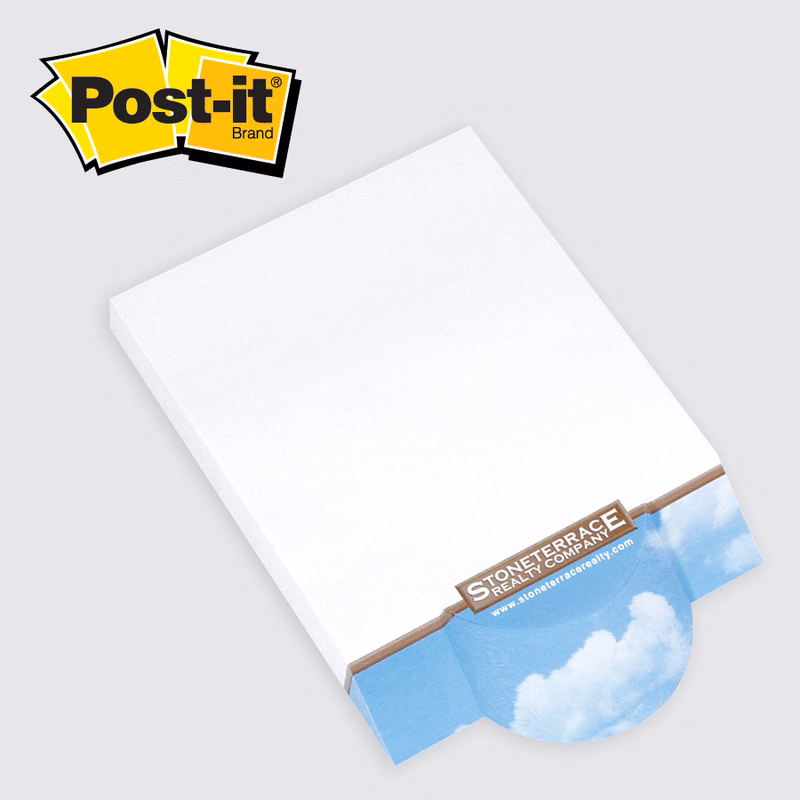 Post-it® Custom Printed Angle Note Pads — Circle - 4 x 5-3/4   Circle