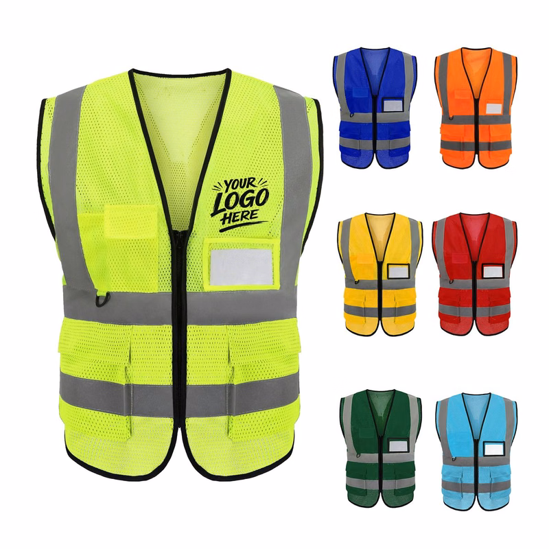 Mesh Reflective Safety Vest Zipper High Visibility