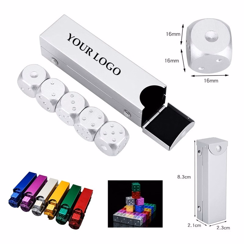 Aluminum Dice Set with Metal Case