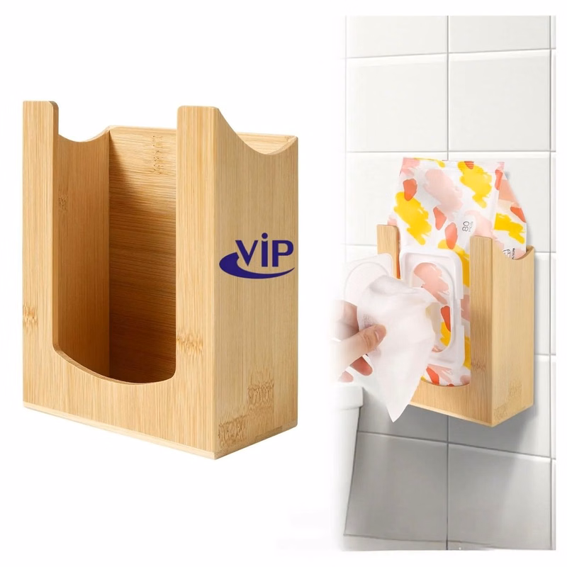 Wall-Mounted Bamboo Wet Wipe Dispenser