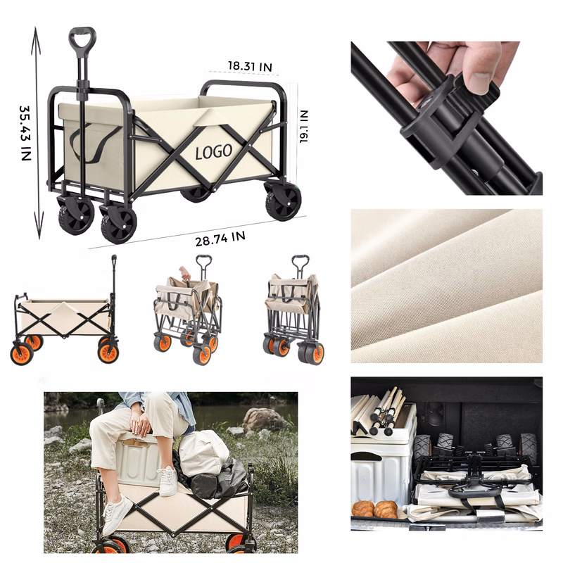 MOQ 10 PCS Spacious Camping Trolley