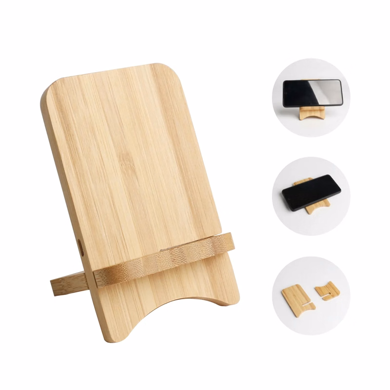 Bamboo 15W Wireless Charger Phone Stand