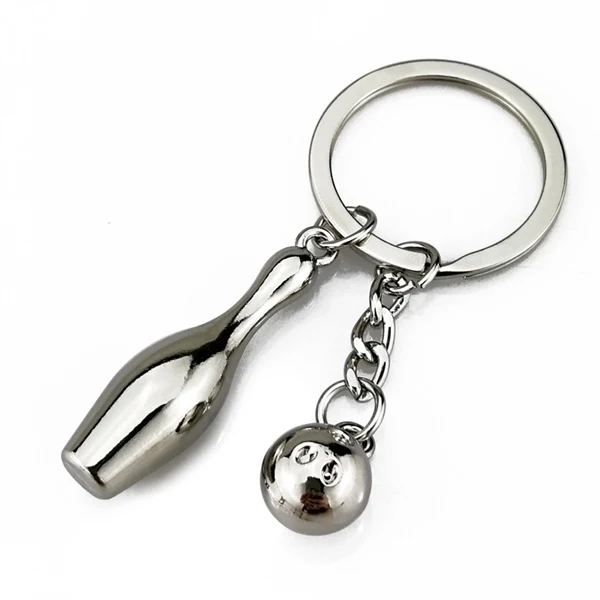 Custom Metal Bowling Keychain Ball and Pins Design — Sports Club Commemorative Gift 1