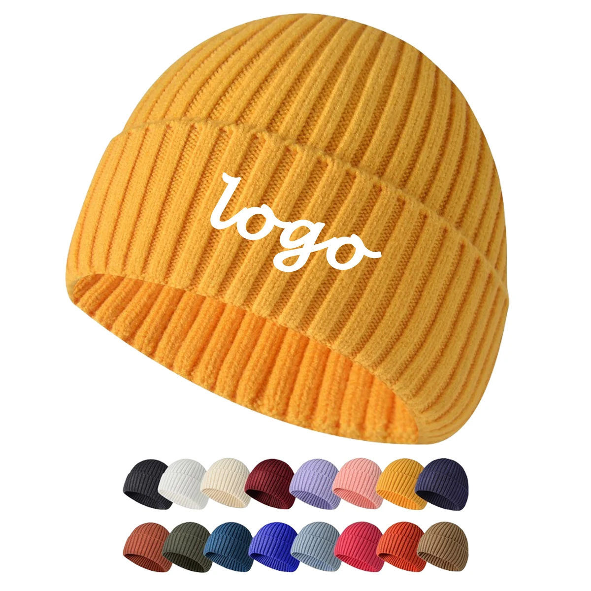 Soft Faux Rabbit Fur Ribbed Beanie Winter Warm Hat for Women Men 1