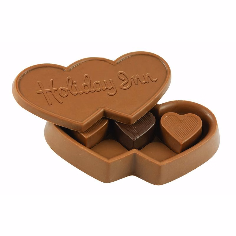 6 oz. Custom Triple Chocolate Heart Box with Stock Hearts