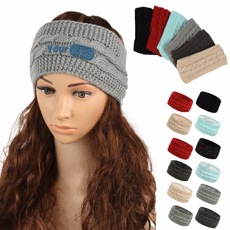 Acrylic Winter Velvet Knit Sports Headband