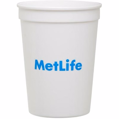 12 oz. White Plastic Stadium Cup