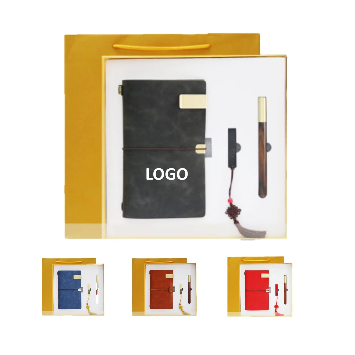 Chinese Style Business Gift Set Usb Drive Notebook Pen 1