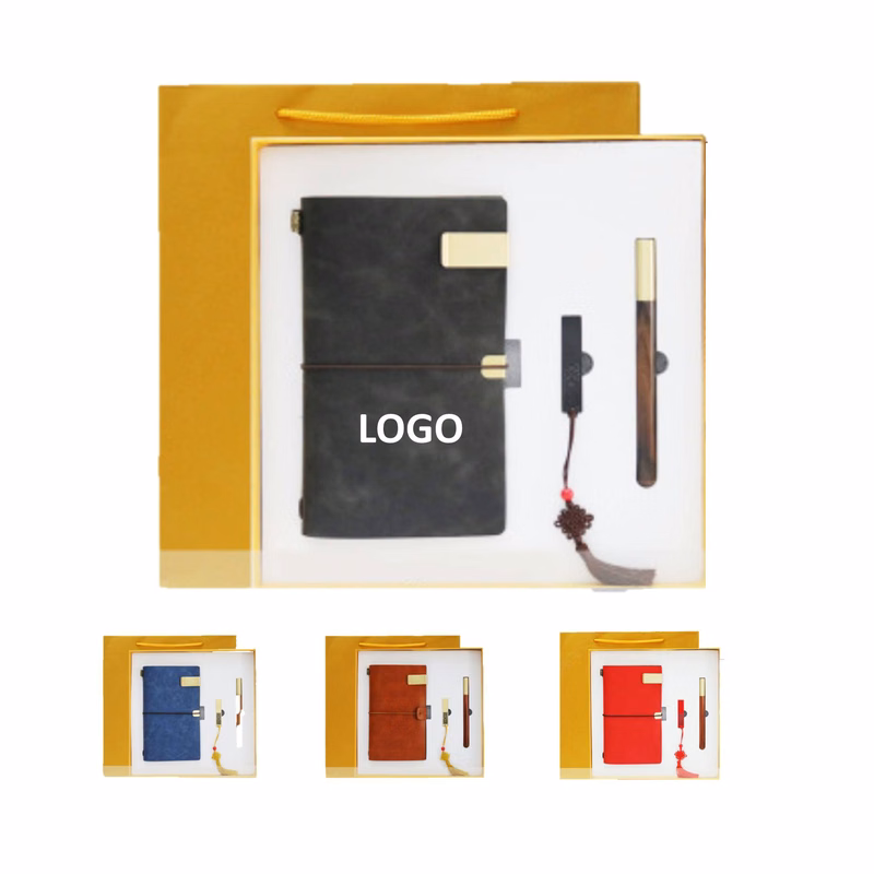 Chinese Style Business Gift Set Usb Drive Notebook Pen
