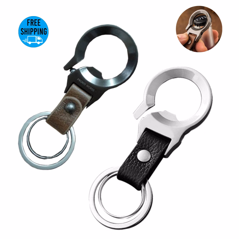 Vegan Leather Bottle Opener Keychain