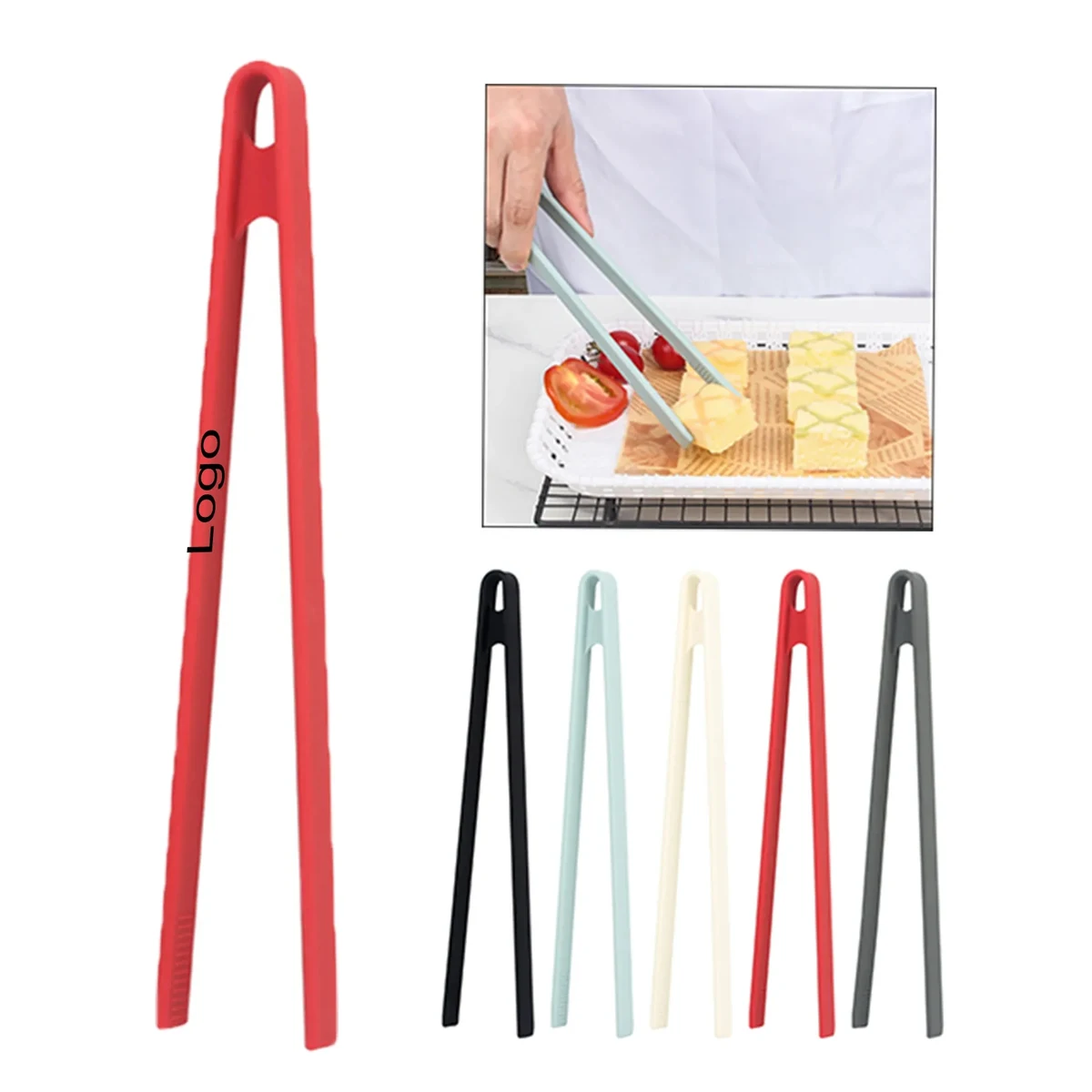 Silicone Kitchen Tongs Heat Resistant V Shape 1