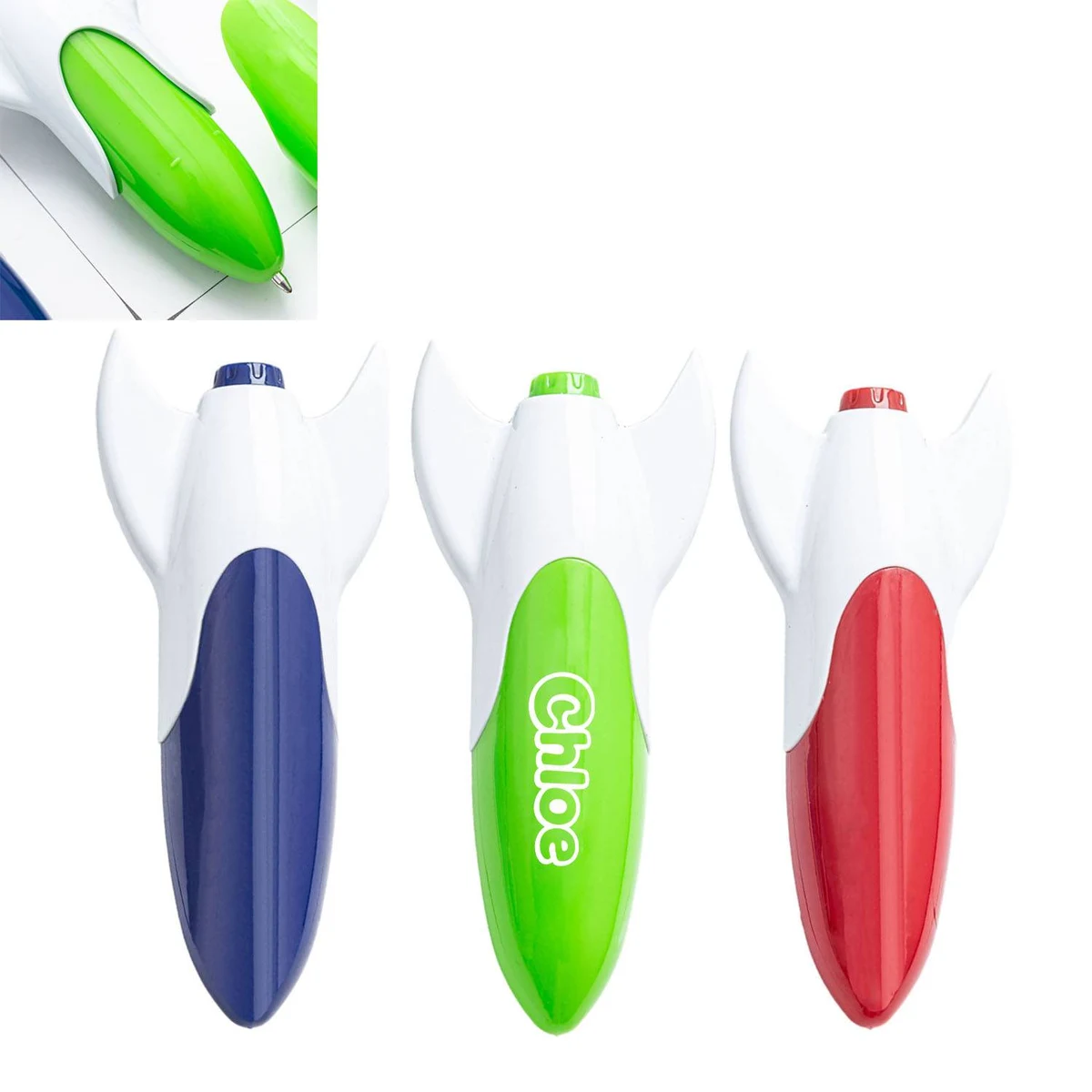 Cartoon Rocket Shaped Plastic Push Type Ballpoint Pen 1