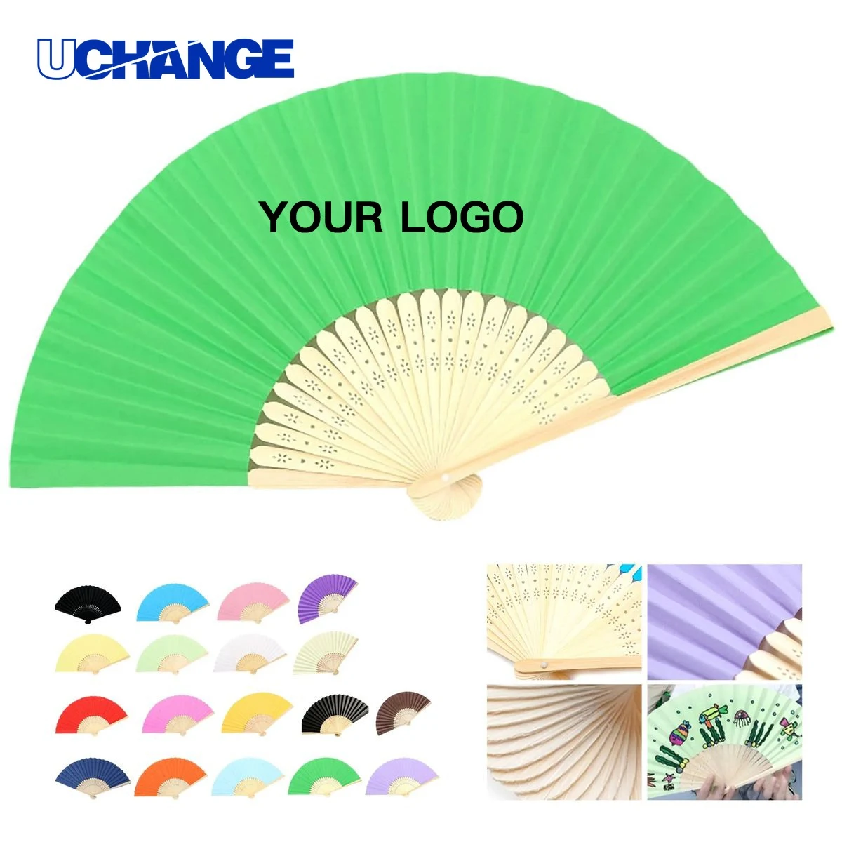 Bamboo Rib Folding Hand Fan 1