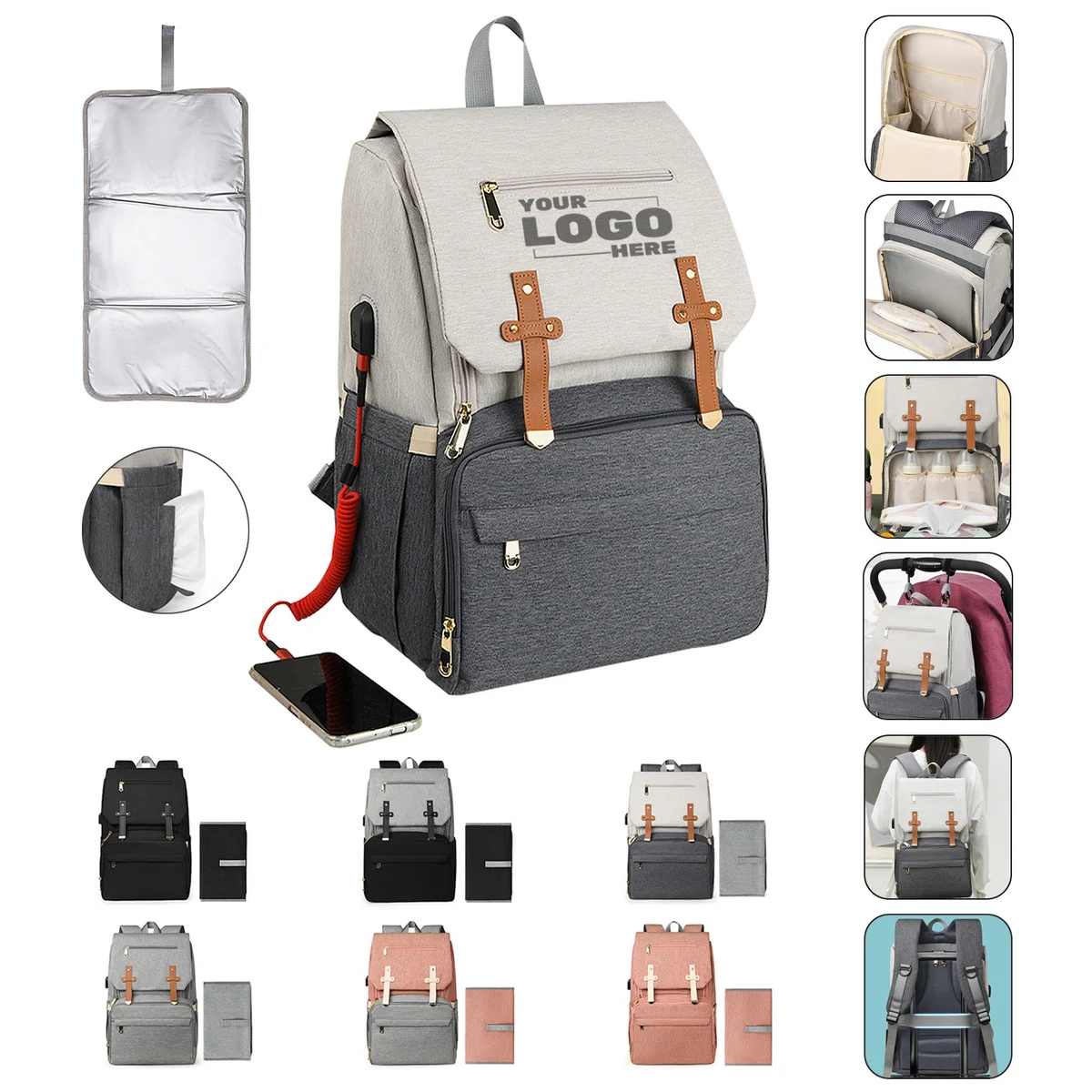 Diaper Bag Backpack Changing Pad Kits 1