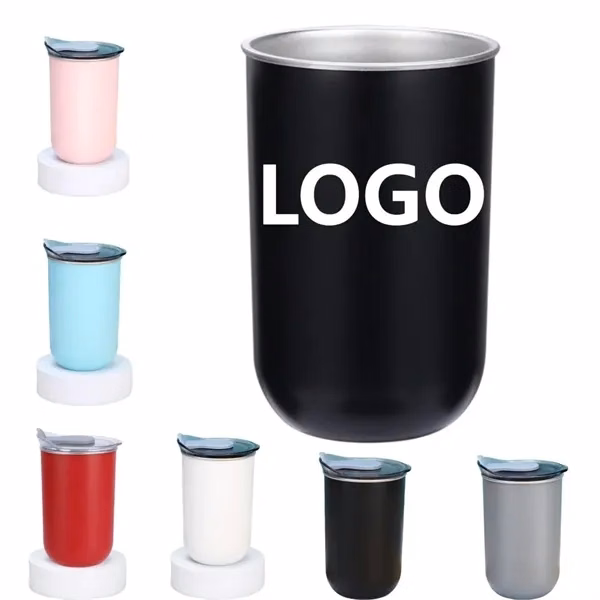 A 10 OZ Stainless Steel Portable Cup With A Lid for Commutes, Fitness and Travel
