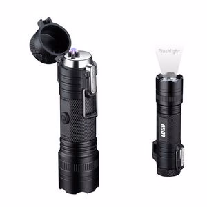 Durable Aluminum Dual Arc Lighter With Flashlight