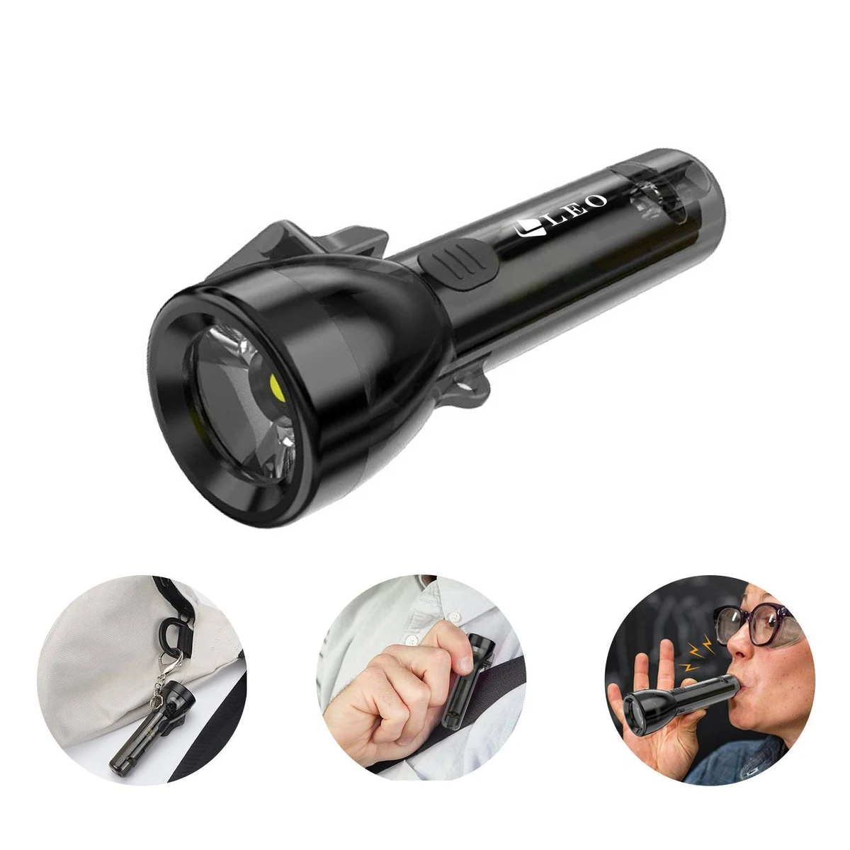 Mini Keychain Flashlight w/ Whistle 1