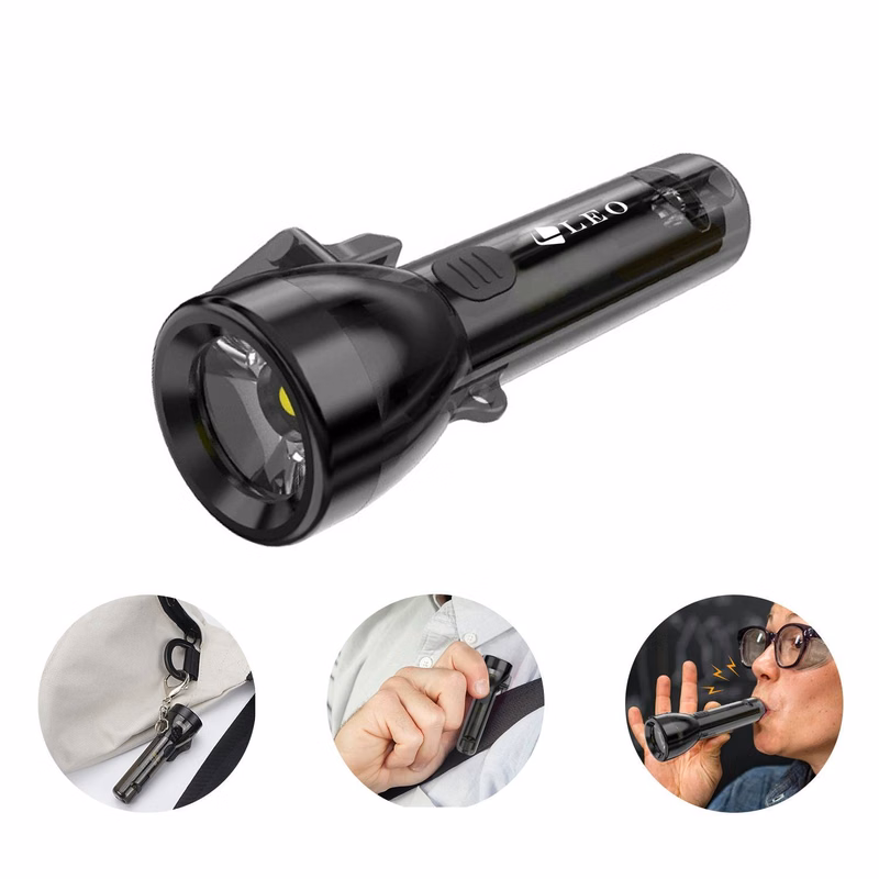 Mini Keychain Flashlight w/ Whistle
