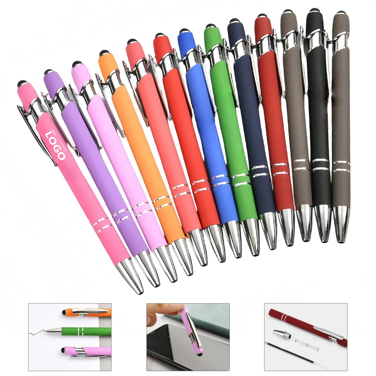 Metal Click Pen With Touchscreen Stylus 1