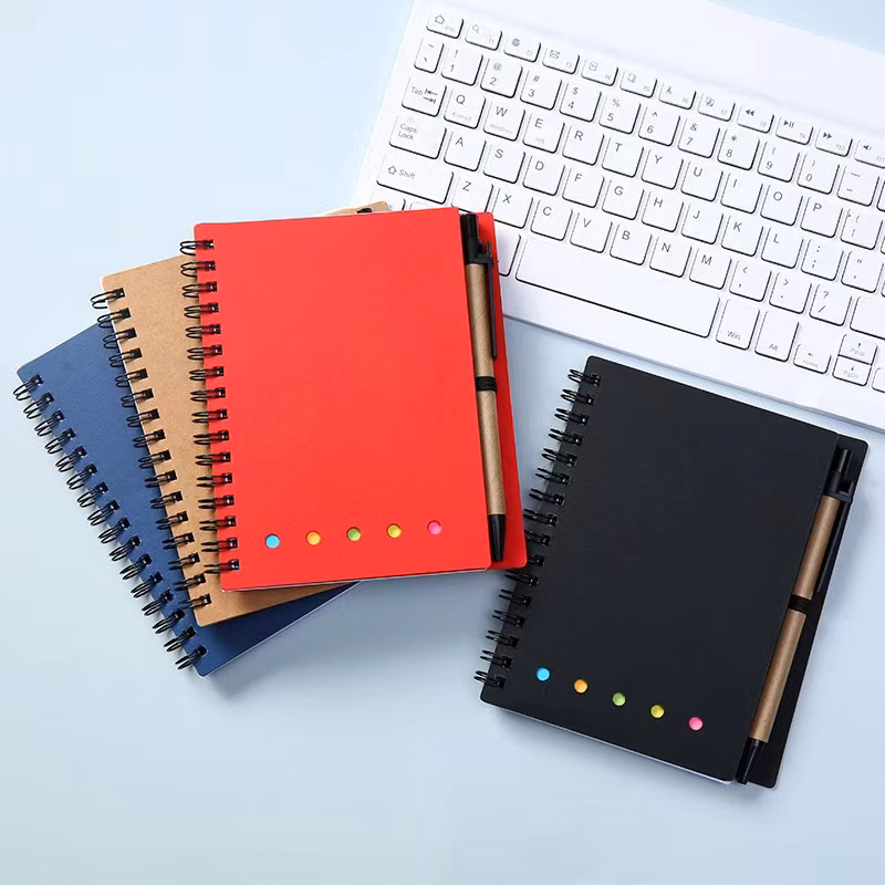 Kraft Paper Cover Notebook Note pads with pen