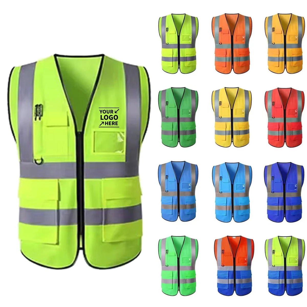 Mult Pocket Reflective Safety Vest 1