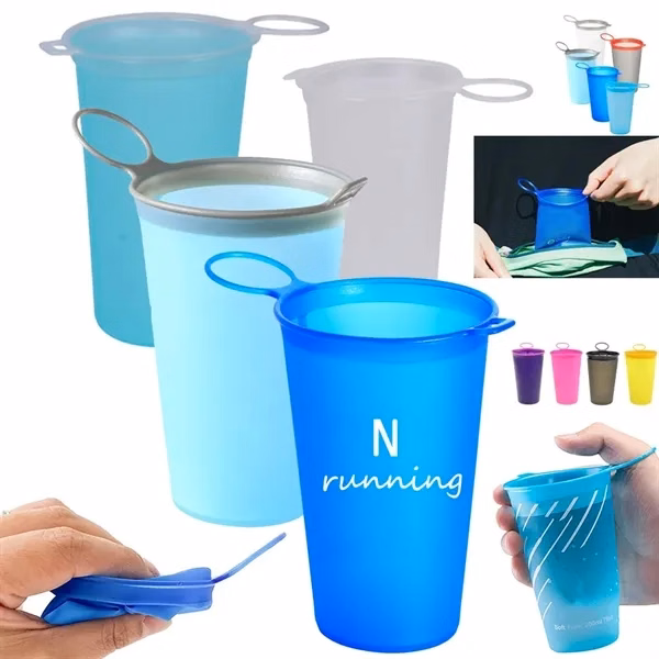 Collapsible Water Bottle Marathon Sport Cup for Commutes, Fitness and Travel