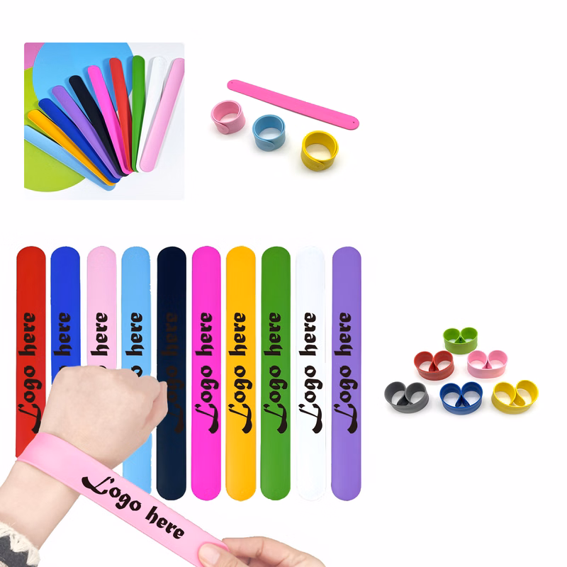 MOQ50 Personalized Silicone Slap Bracelets With Logo