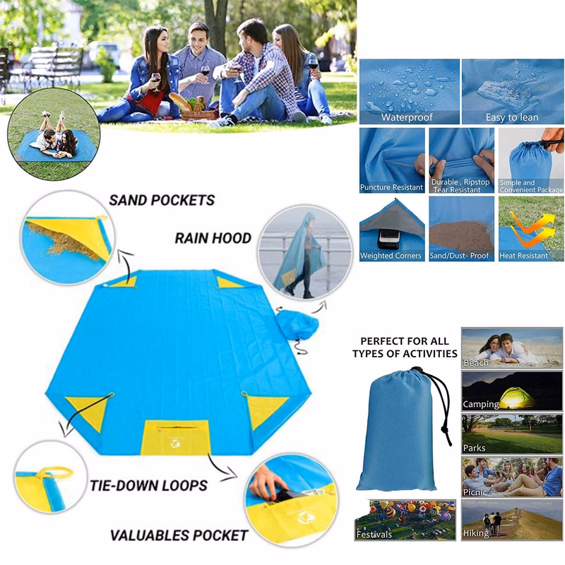 Picnic Mat Hooded Raincoat 3 In 1