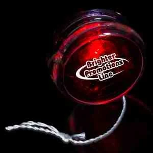 Red & Clear 2 3/8" Light Up Red Glow LED Yo-Yo 1