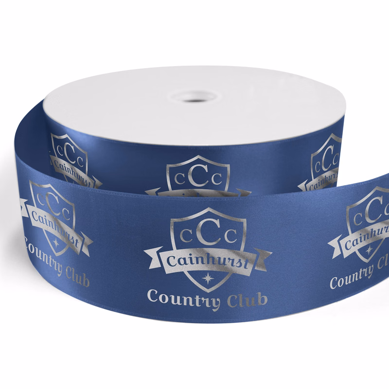 3" Badge Satin Ribbon - 100yd Roll - Foil Print