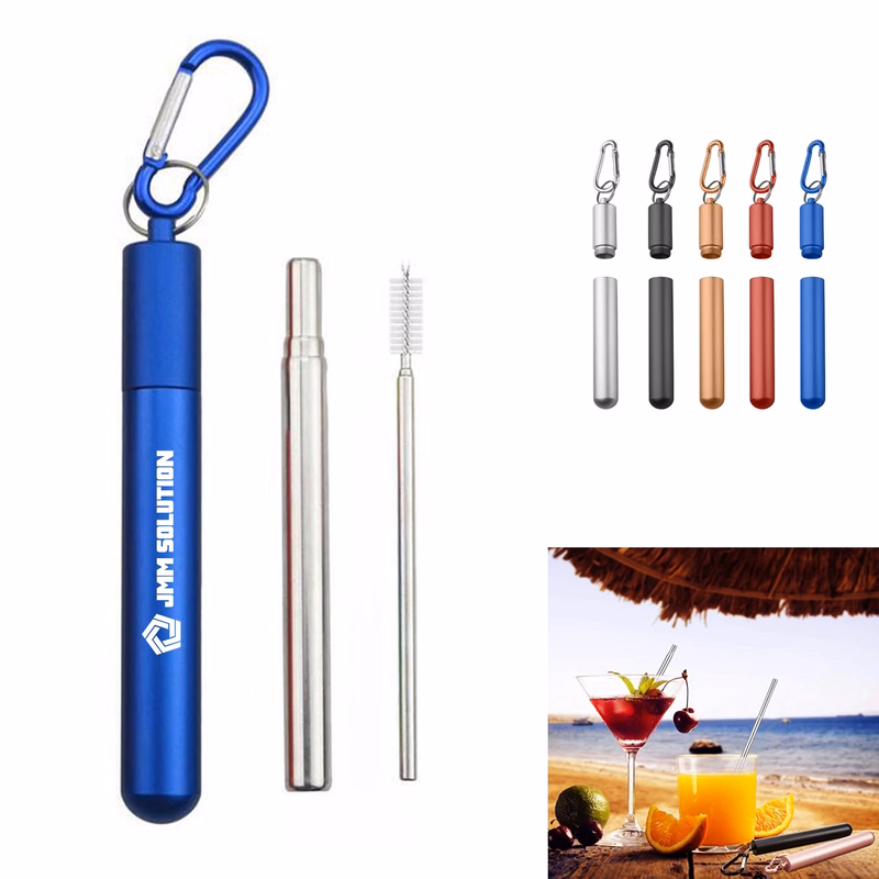 Collapsible Reusable Metal Straws
