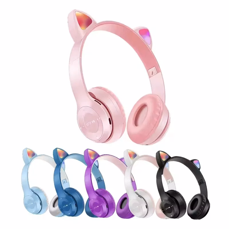 Headphones bluethooth 5.0 wireless game cat earphones