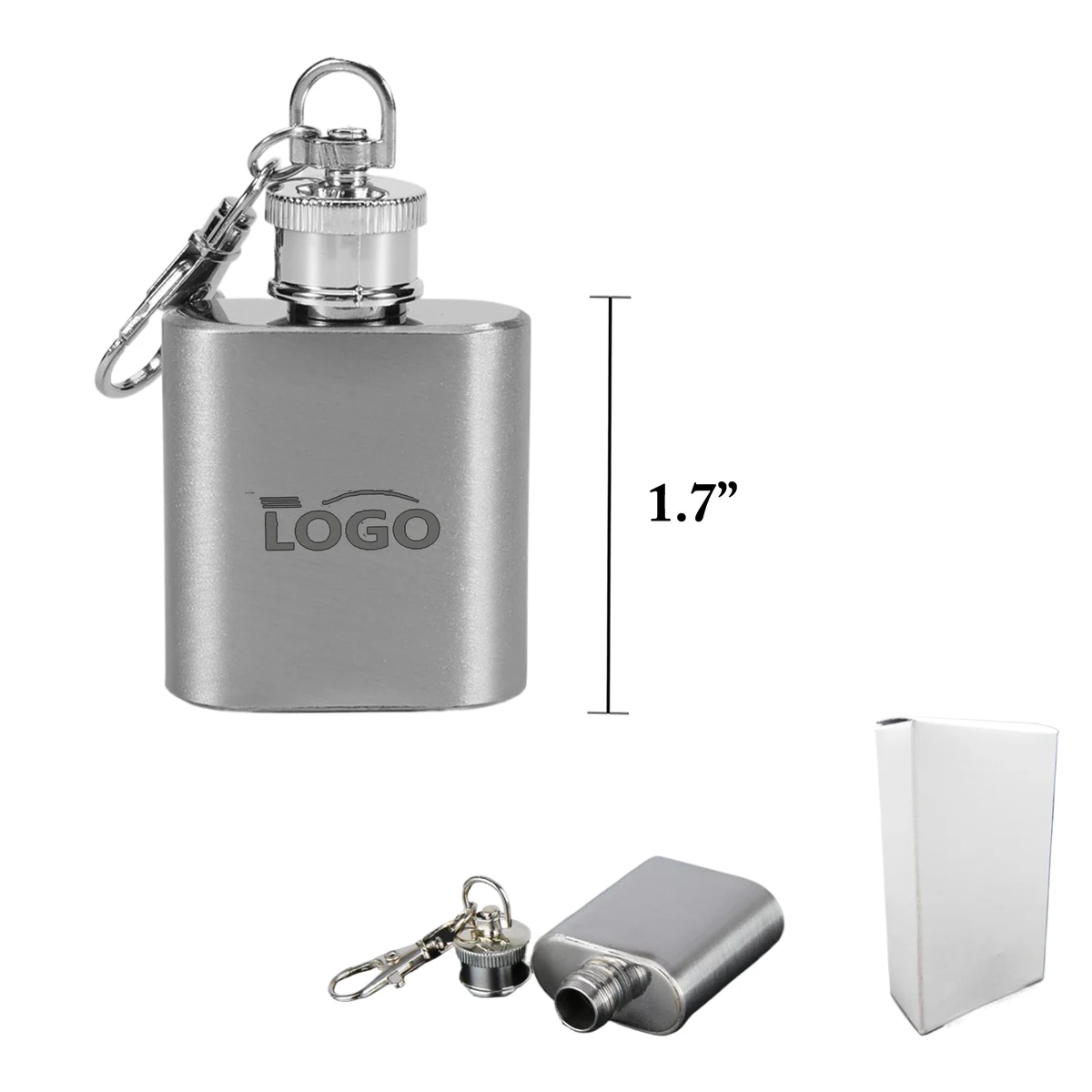 1oz Keychain Stainless Steel Flask 1