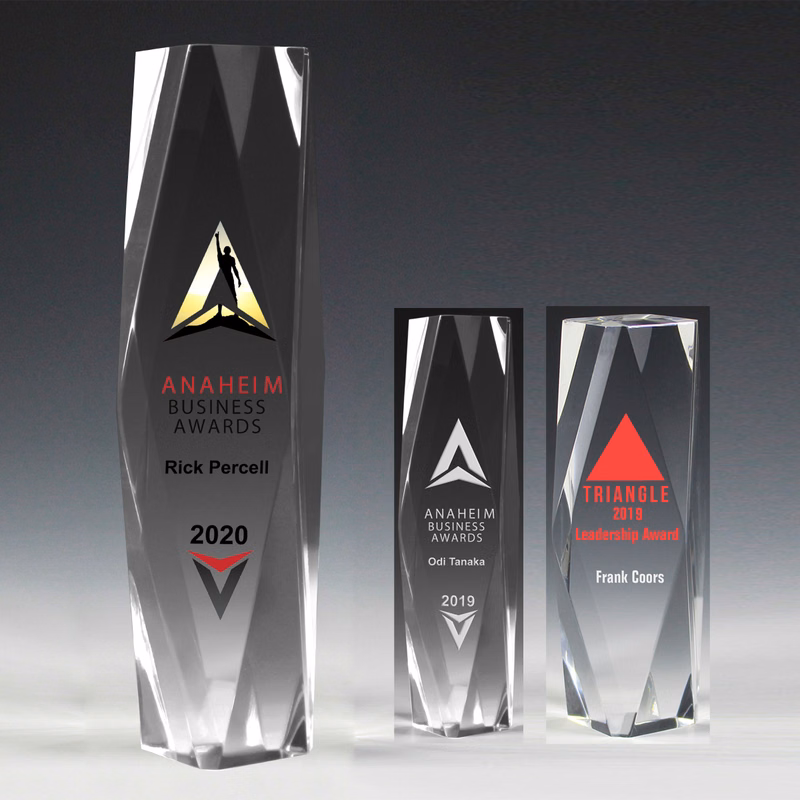2" Thick Obelisk Acrylic Awards 4-Color Process