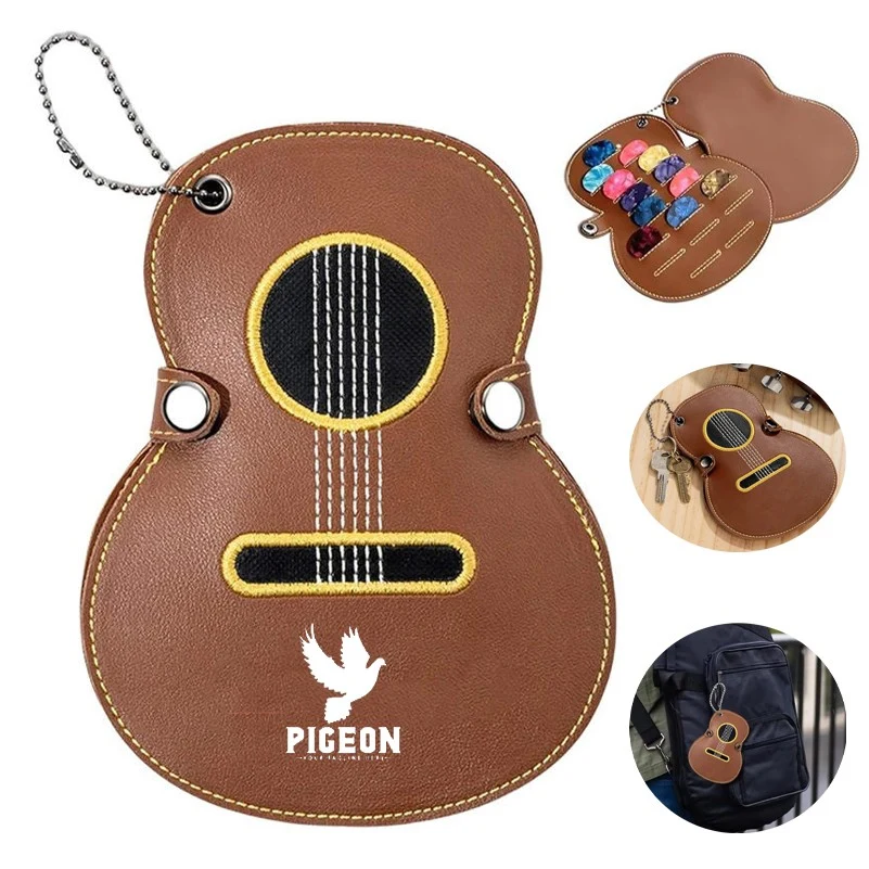 Portable PU Leather Guitar Picks Holder 1