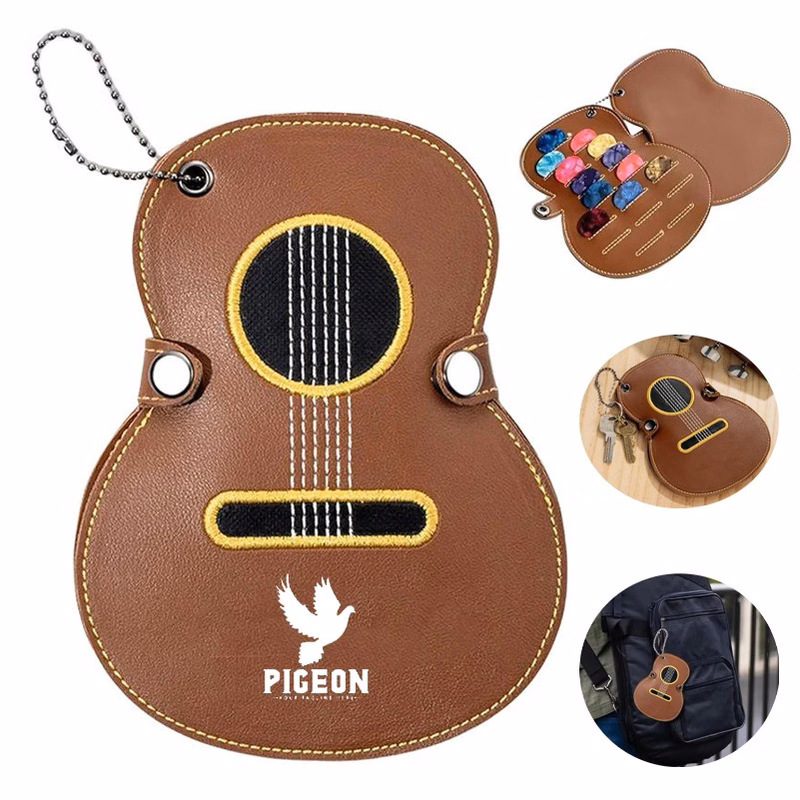 Portable PU Leather Guitar Picks Holder