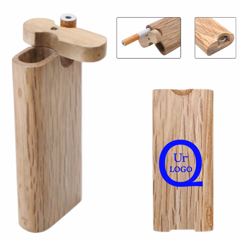 Wood Cigarette Case W/Rotated Lid