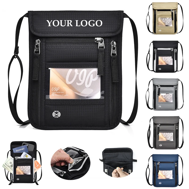 Multifunction RFID Travel Wallet Badge Passport Neck Pouch 1