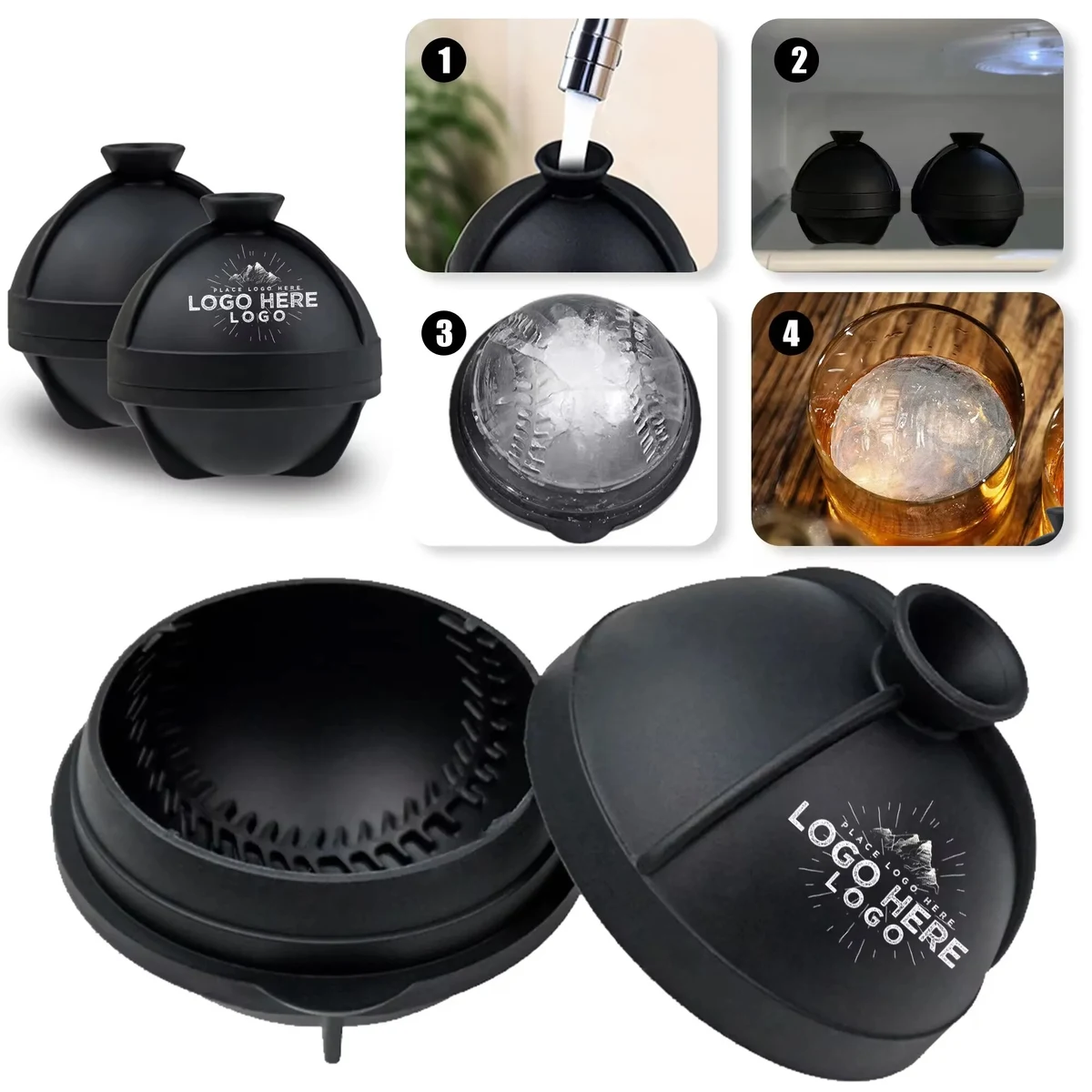 2.5" Baseball Ice Ball Cube Mold 1