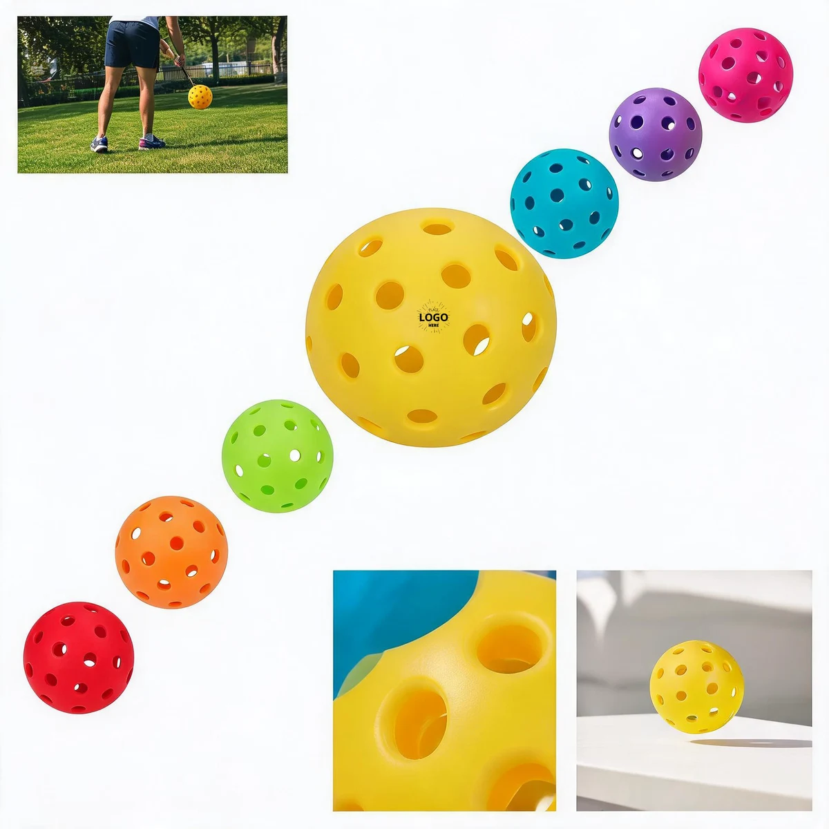 Multi-color Outdoor Pickleball Training Balls 1