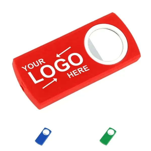 Custom Plastic Beer Bottle Opener with Extended Handle — Barware Promo Item 1