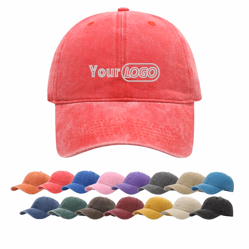 Vintage Washed Custom Logo Baseball Cap