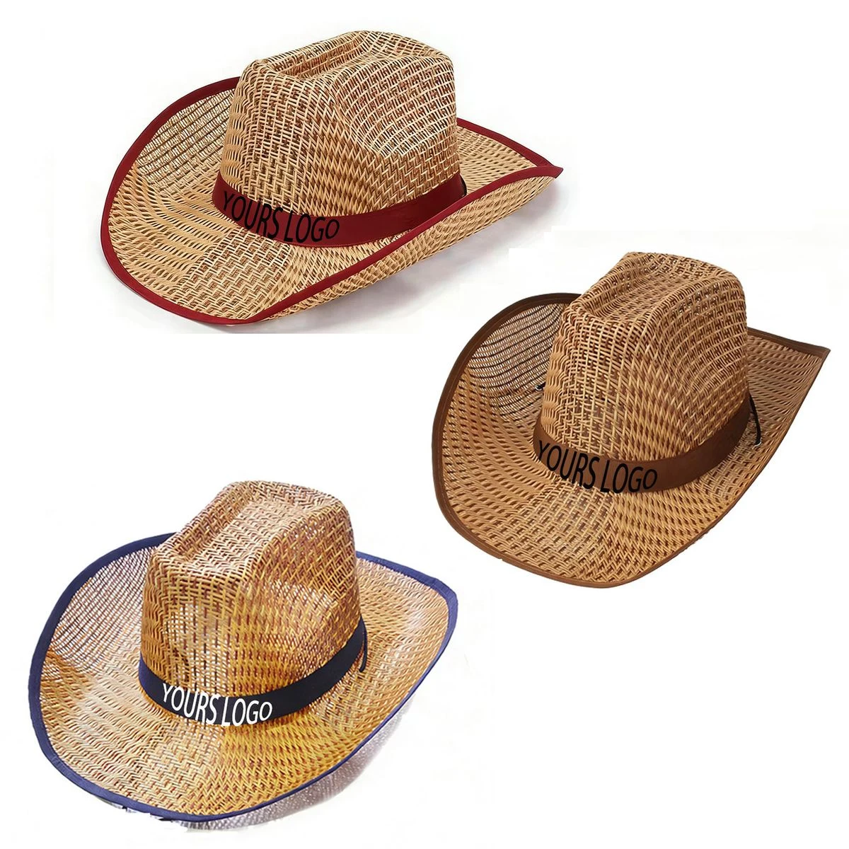 Personalized Straw Hat Upturned Brim UV Shield 1