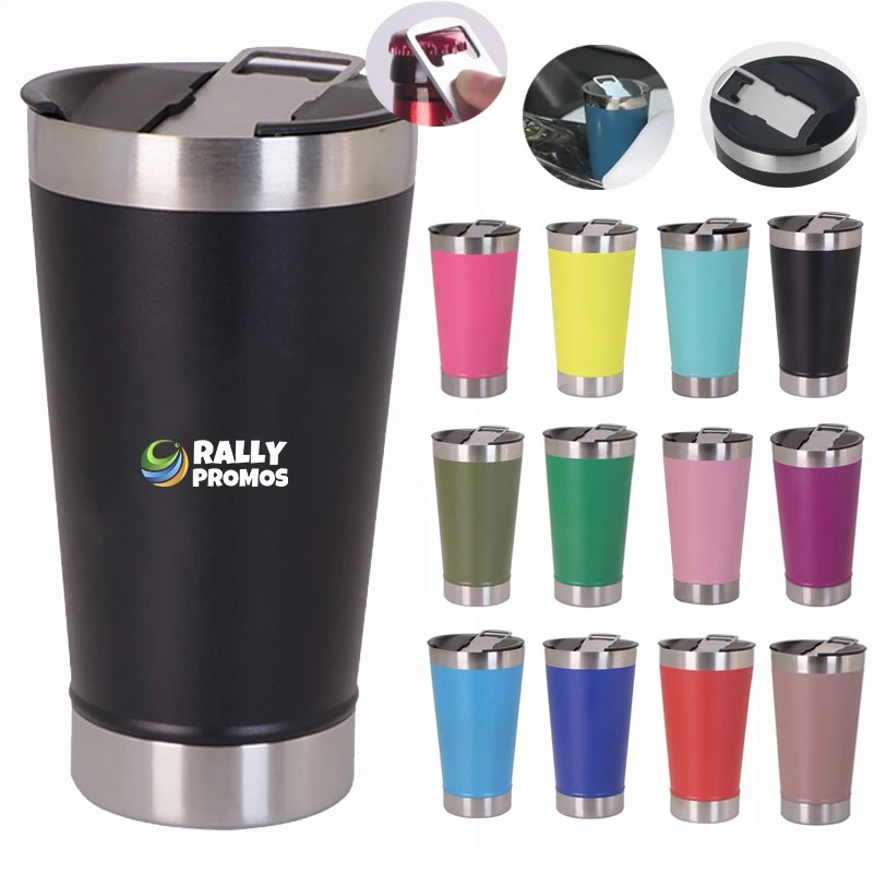 16oz Stainless Steel Insulated Tumbler with Bottle Opener 1