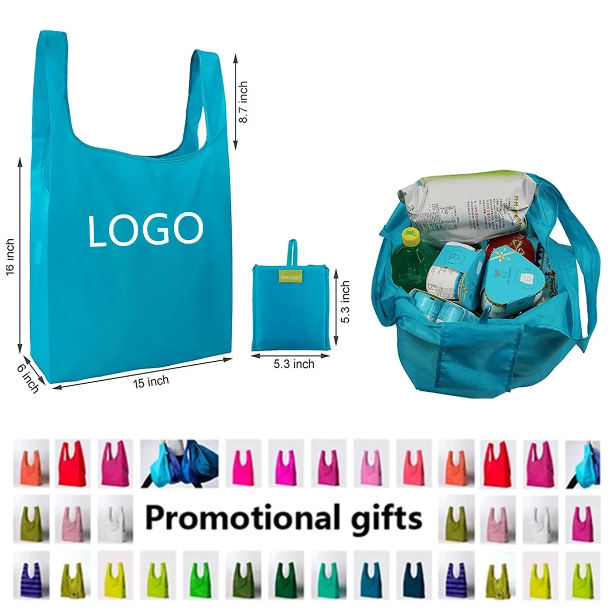 Reusable Grocery Tote Bags With Pouch 1